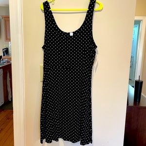 Old Navy Black Dress with White Polka Dots